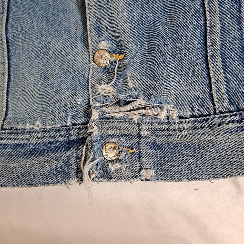 Vintage Storm Rider Lee Jean Jacket Men 46 Long Union Made Blanket Lined Denim - Picture 11 of 15